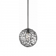 ZEEV Lighting P30037-1-MBK - Helios 10" 1-Light, Organic Globe Pendant in Matte Black