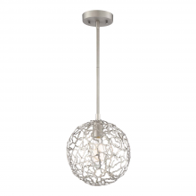 ZEEV Lighting P30037-1-SN - Helios 10" 1-Light, Organic Globe Pendant in Satin Nickel