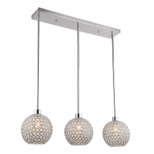 ZEEV Lighting P30067-3-CH - Kent 30" 3-Light, Crystal Linear Multi-Pendant in Chrome