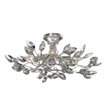 ZEEV Lighting SF50004-4-SL-CL - Misthaven 22" 4-Light, Organic Clear Crystal Semi-Flush in Silver