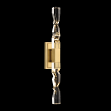 ZEEV Lighting WS11317-LED-2-2x2-AGB - Mamadim LED 2"x2" Single Crystal Duo Wall Sconce in Aged Brass