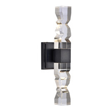 ZEEV Lighting WS11324-LED-2-3x3-SBB - Mamadim LED 3"x3" Single Crystal Duo Wall Sconce in Satin Black