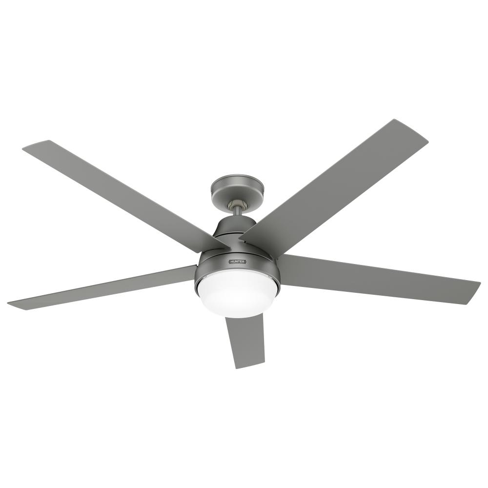 Hunter 60 inch Aerodyne Wi-Fi ENERGY STAR® Matte Silver Ceiling Fan with LED Lt Kit