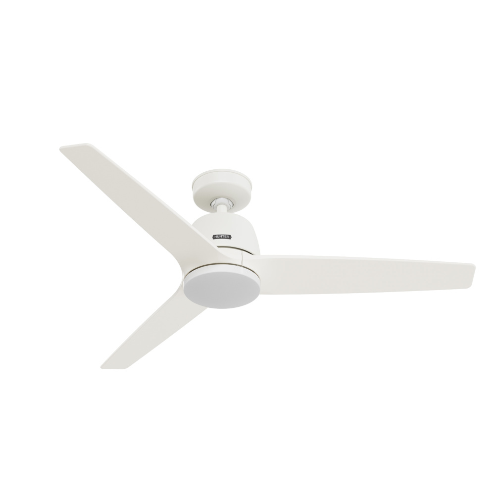 Hunter 52 inch Malden Matte White Ceiling Fan with LED Light Kit and Handheld Remote