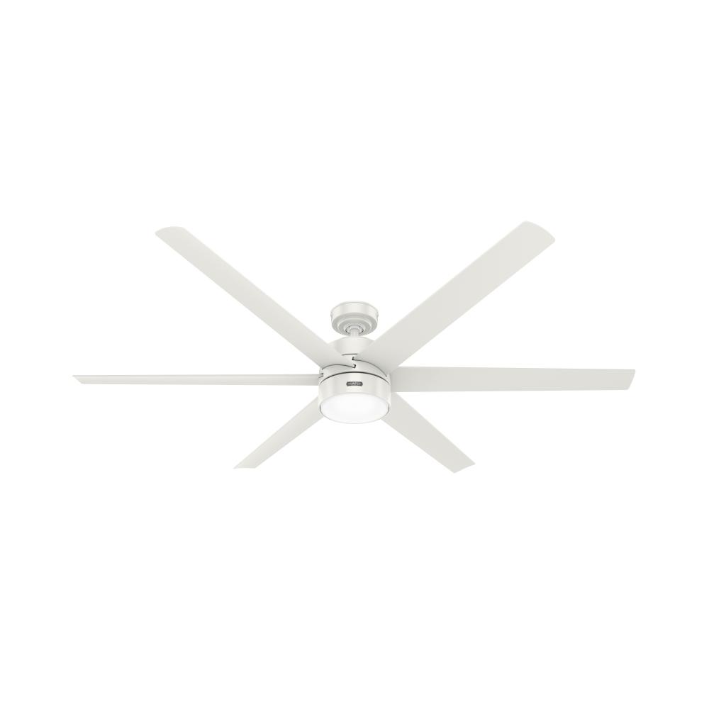 Hunter 72 inch Solaria ENERGY STAR® Fresh White Damp Rated Ceiling Fan with LED Lt Kit