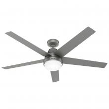 Hunter 52834 - Hunter 60 inch Aerodyne Wi-Fi ENERGY STAR® Matte Silver Ceiling Fan with LED Lt Kit
