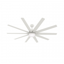 Hunter 50717 - Hunter 72 inch Overton ENERGY STAR® Matte White Damp Rated Ceiling Fan with LED Lt Kit