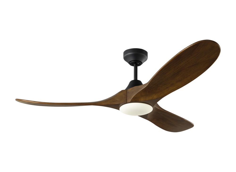 Maverick Smart 52 LED Ceiling Fan in Midnight Black with Dark Walnut Blades and Light Kit