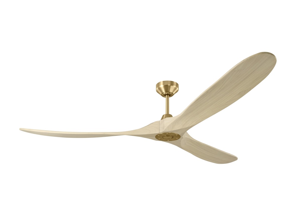 Maverick Smart 70 Ceiling Fan in Burnished Brass with Washed White Oak Blades