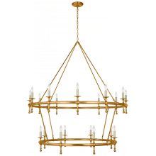 Visual Comfort & Co. Signature Collection ALL US CHC 5825AB - Classic 54" Two-Tier Ring Chandelier