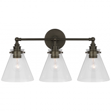Visual Comfort & Co. Signature Collection ALL US CHD 2529BZ-CG - Parkington 24" Three Light Bath Bar