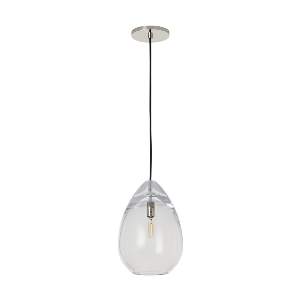 Sean Lavin Alina 1-light dimmable medium accent pendant with polished nickel finish and glass shade