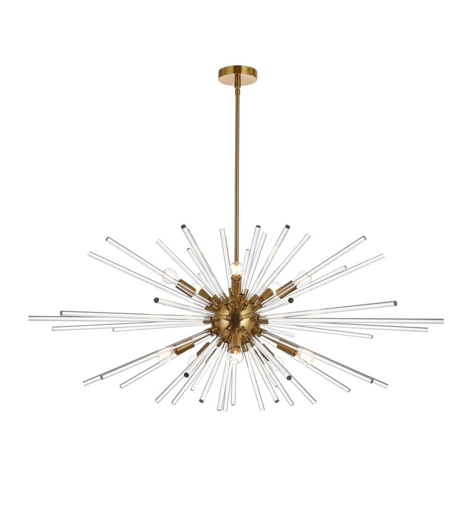 Sienna 46 inch crystal rod pendant in gold