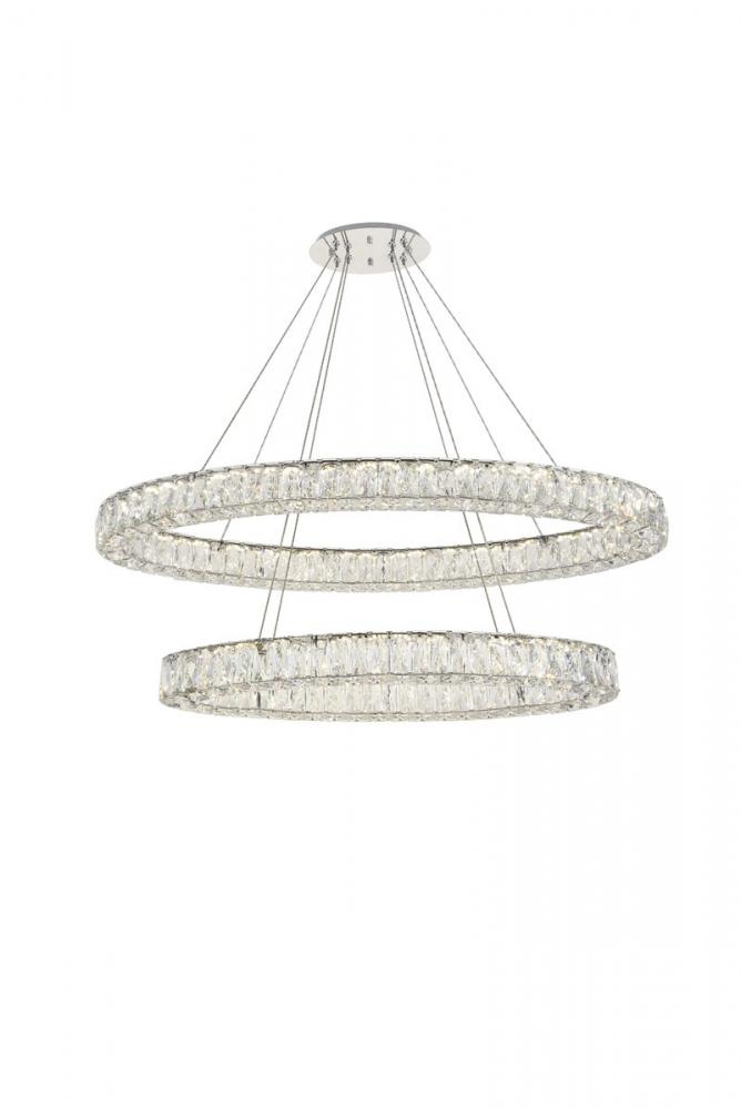 Monroe Integrated LED light Chrome Chandelier Clear Royal Cut Crystal