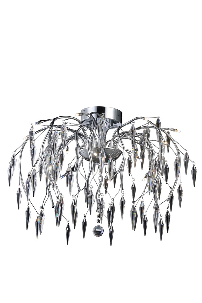 Amour 16 light Chrome Flush Mount Clear Elegant Cut Crystal