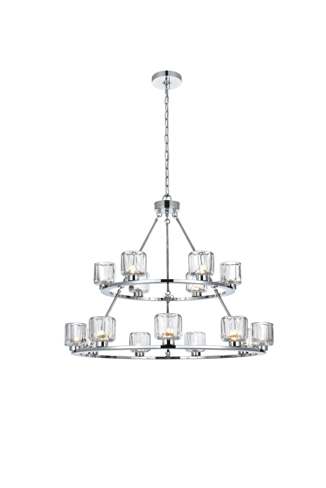 Cadence 36 inch Two-Tier Chandelier in Chrome