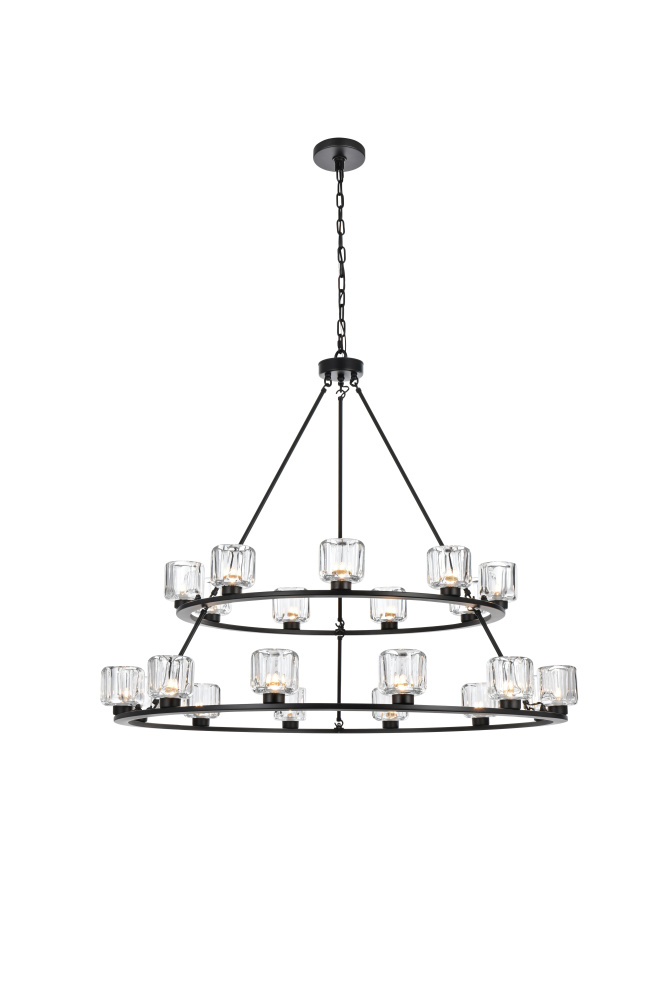 Cadence 48 inch Two-Tier Chandelier in Black