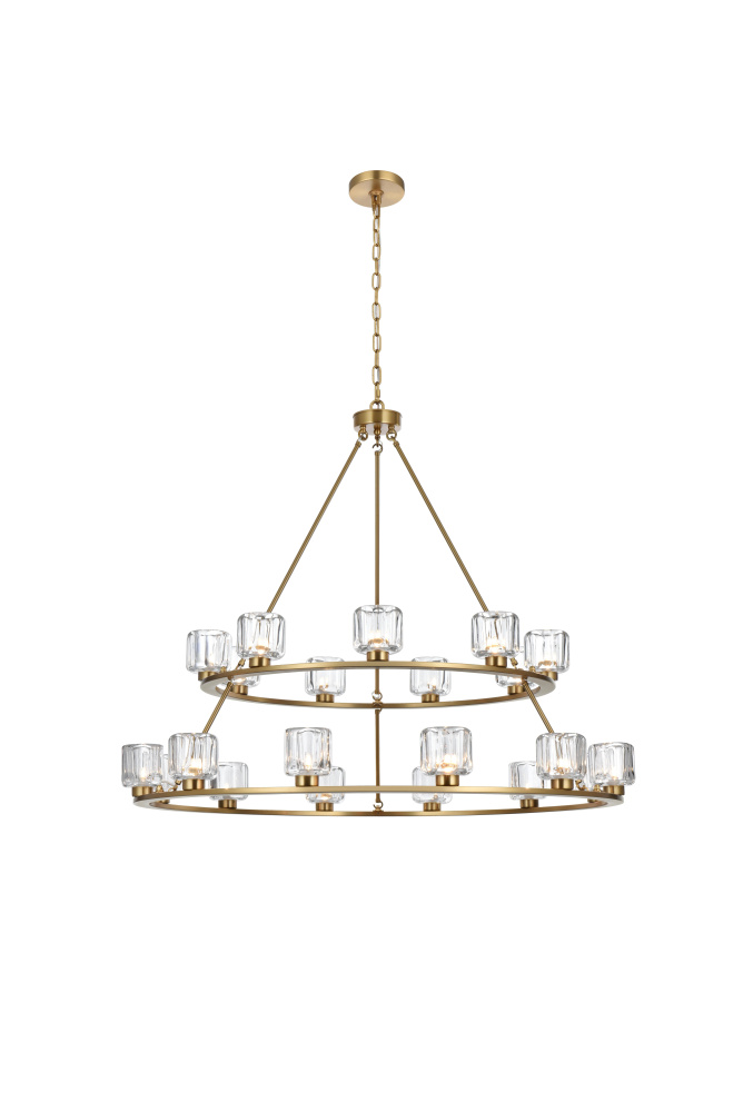Cadence 48 inch Two-Tier Chandelier in Satin Gold