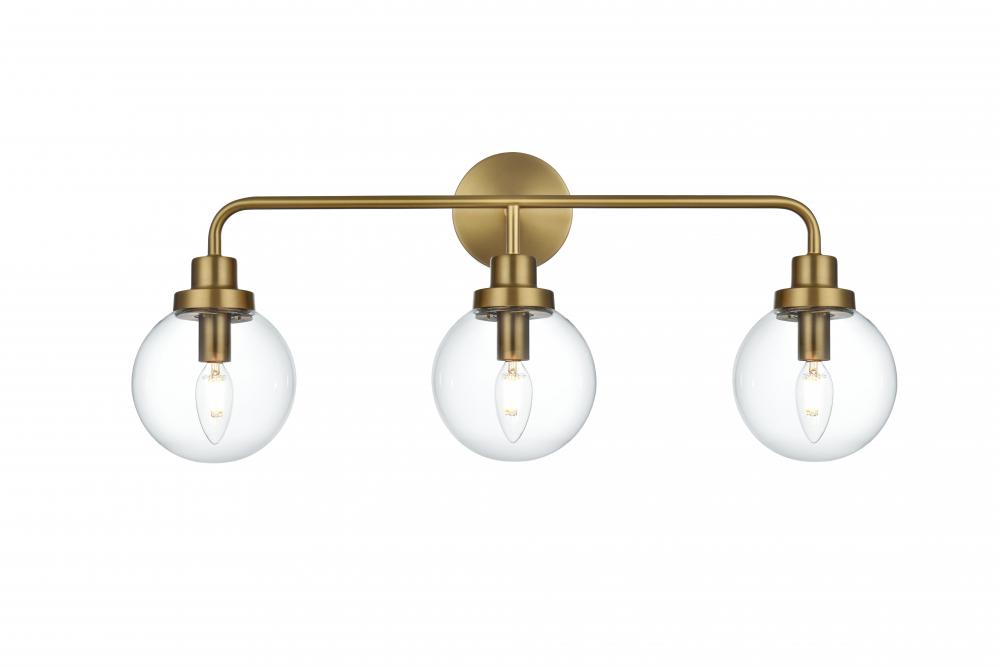 Hanson Wall Sconce L27.6"H11.7"E7.7" C/GL Satin Gold