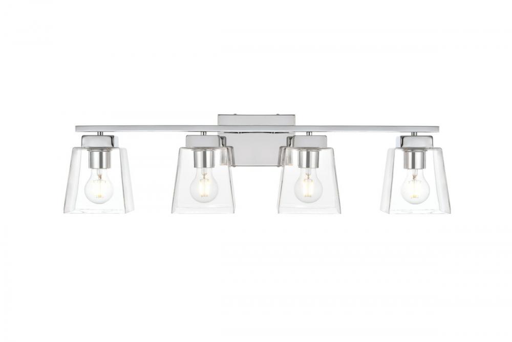 Merrick 4 light Chrome and Clear Bath Sconce