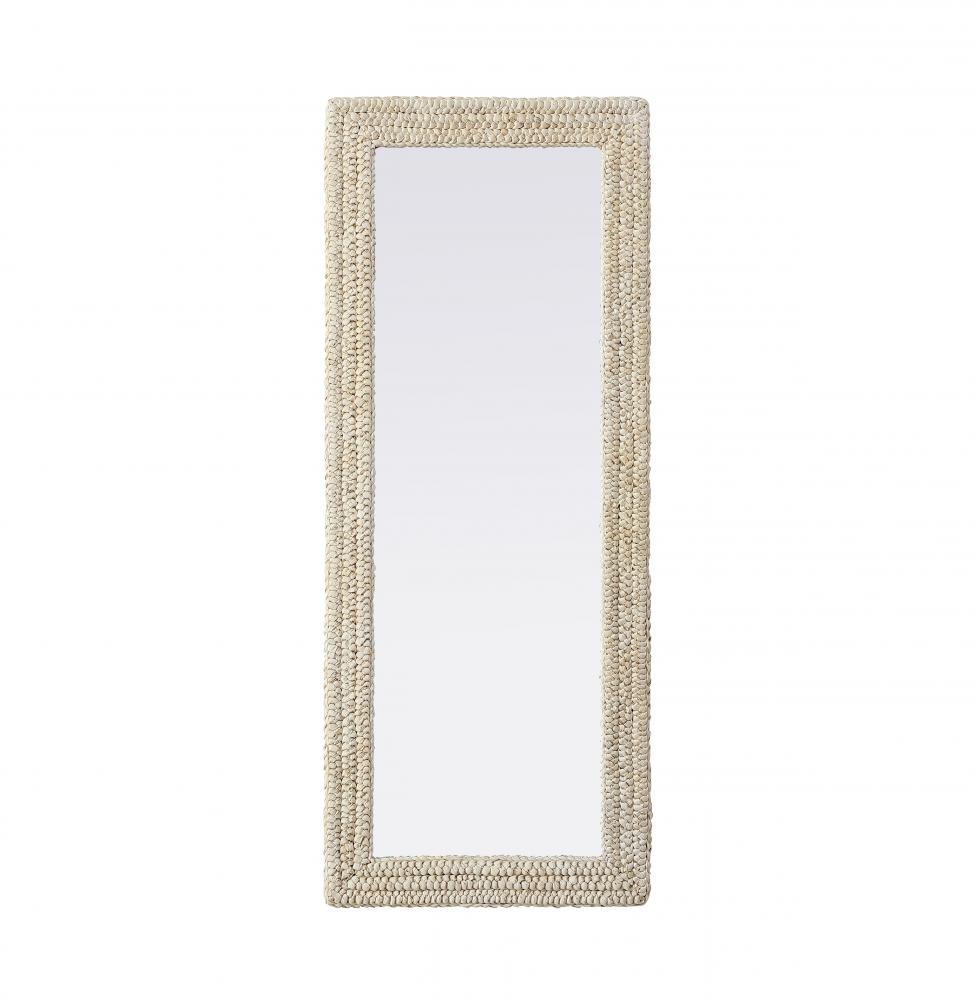 Jute Rope Mirror 24''x60'' Linen White