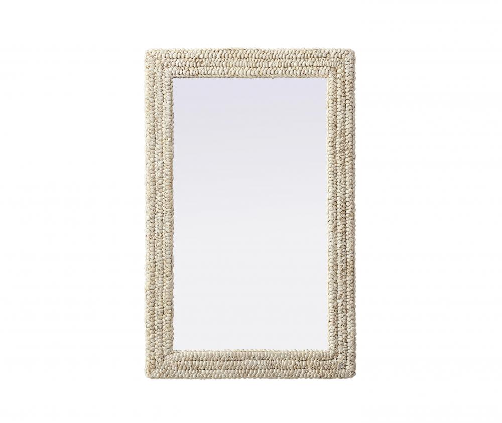 Jute Rope Mirror 27''x42'' Linen White