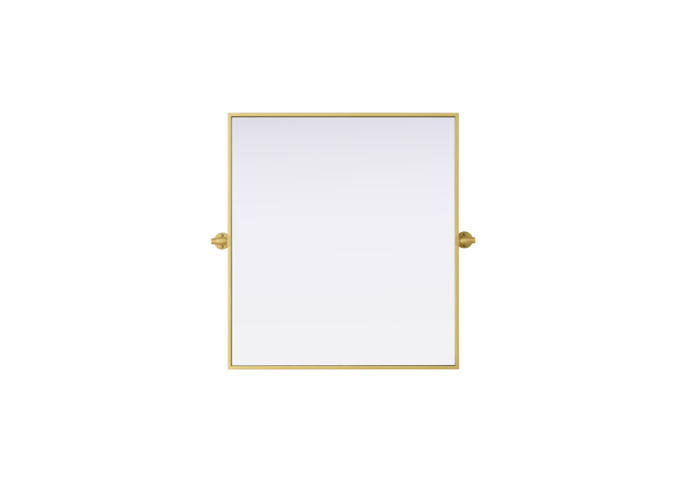 Metal Frame Mirror 27"W x 30"H Brass