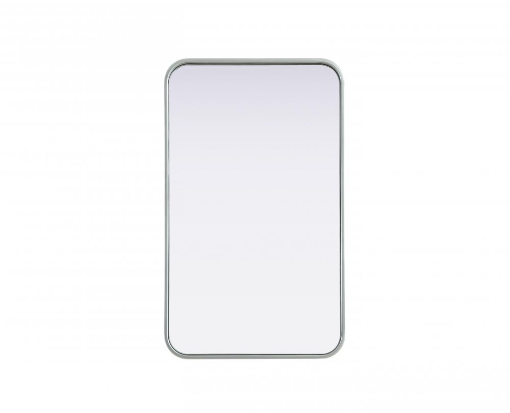 R Corner Mirror 18"x30"x2" Silver