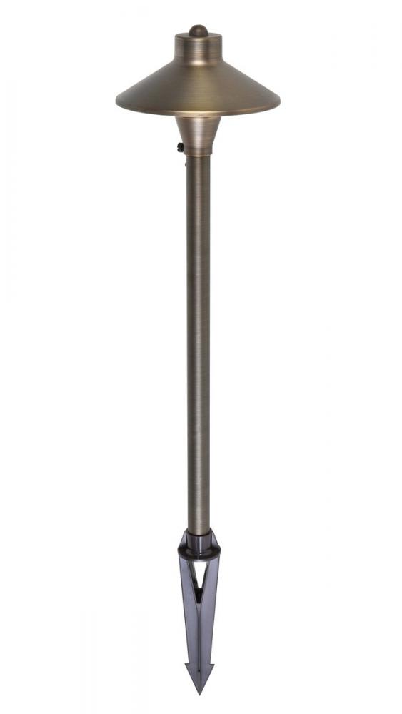 PATH LIGHT D7 H24 ANTIQUE BRASS INCLUDES STAKE G4 HALOGEN 20W(LIGHT SOURCE NOT INCLUDED)
