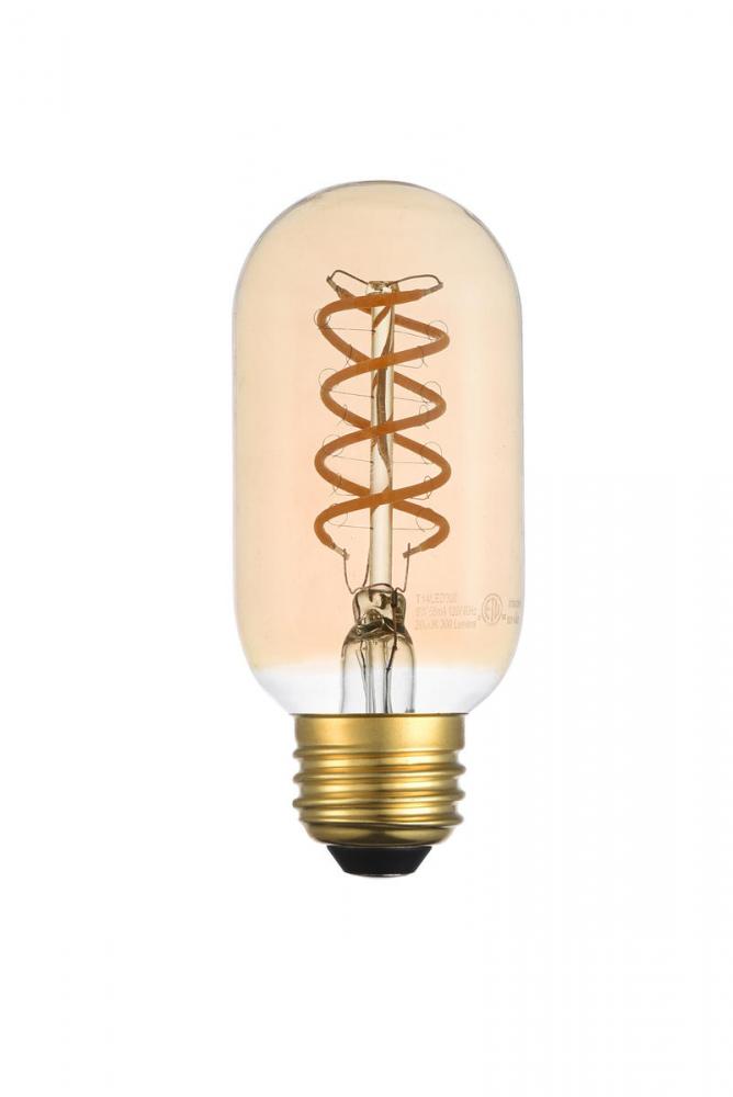 LED Decorative Helix vertical 2000K nostaligic filament 6 watts 300 lumens amber tint T14 light