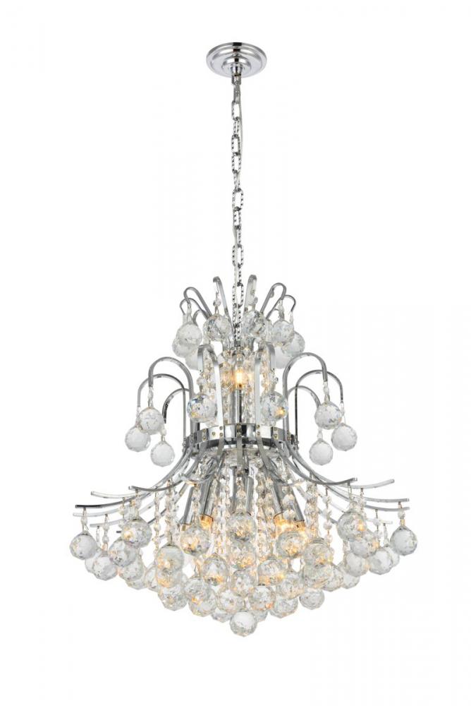 Toureg 10 light Chrome Pendant Clear Royal Cut Crystal