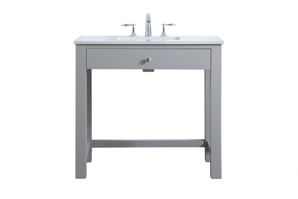 36 inch ADA compliant bathroom vanity in gray