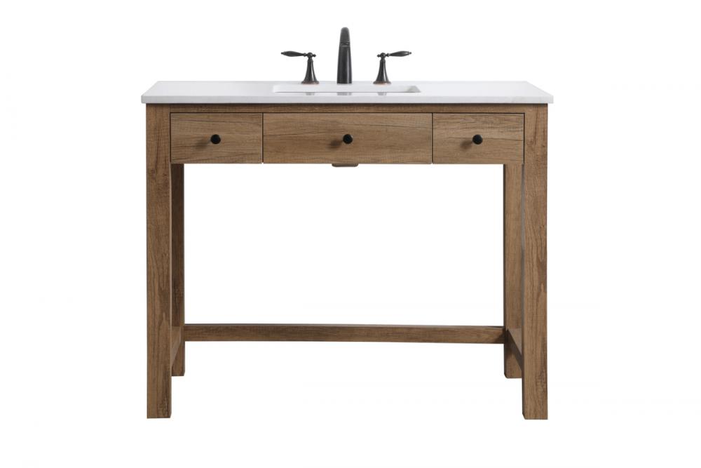 42 inch ADA compliant bathroom vanity in natural oak