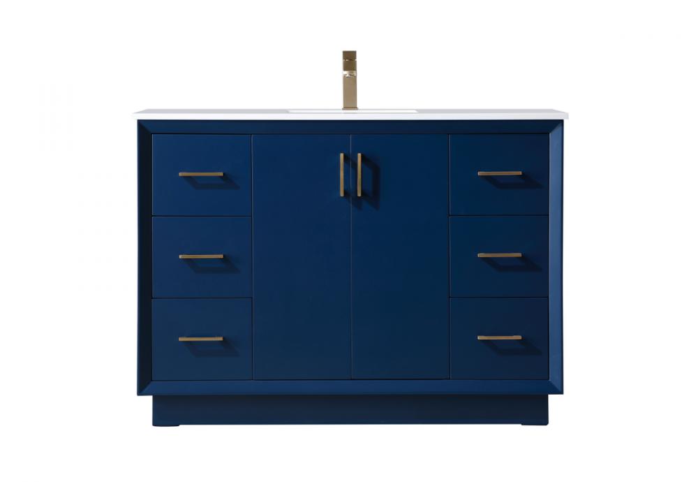 Hayes Vanity Cabinet 6Dw 2Dr 48"W x 22"D x 35"H blue