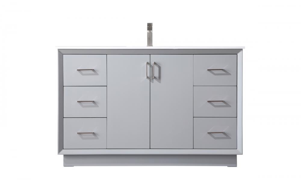 Vanity Cabinet 6Dw 2Dr 54"W x 22"D x 35"H grey
