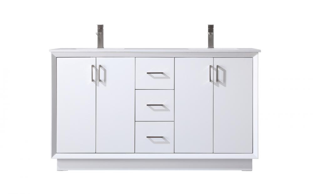 Vanity Cabinet 3Dw 4Dr 60"W x 22"D x 35"H white