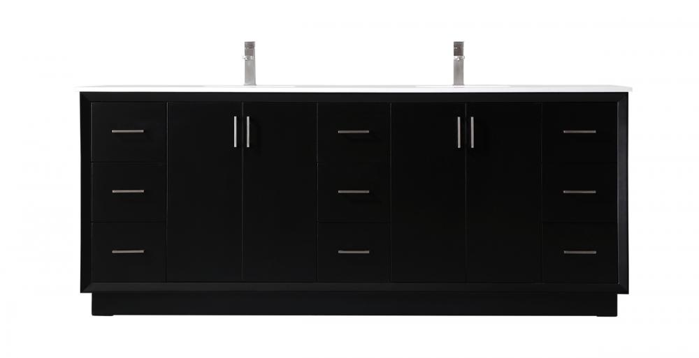 Vanity Cabinet 9Dw 4Dr 84"W x 22"D x 35"H black