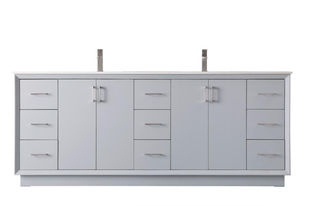 Hayes Vanity Cabinet 9Dw 4Dr 84"W x 22"D x 35"H grey