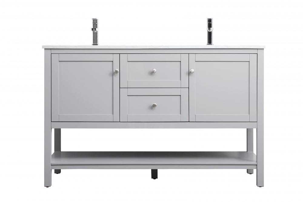 Vanity Cabinet 2dr 2dw W54"D21.5"H35" Grey