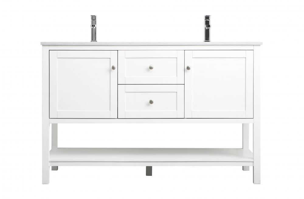 Vanity Cabinet 2dr 2dw W54"D21.5"H35" White