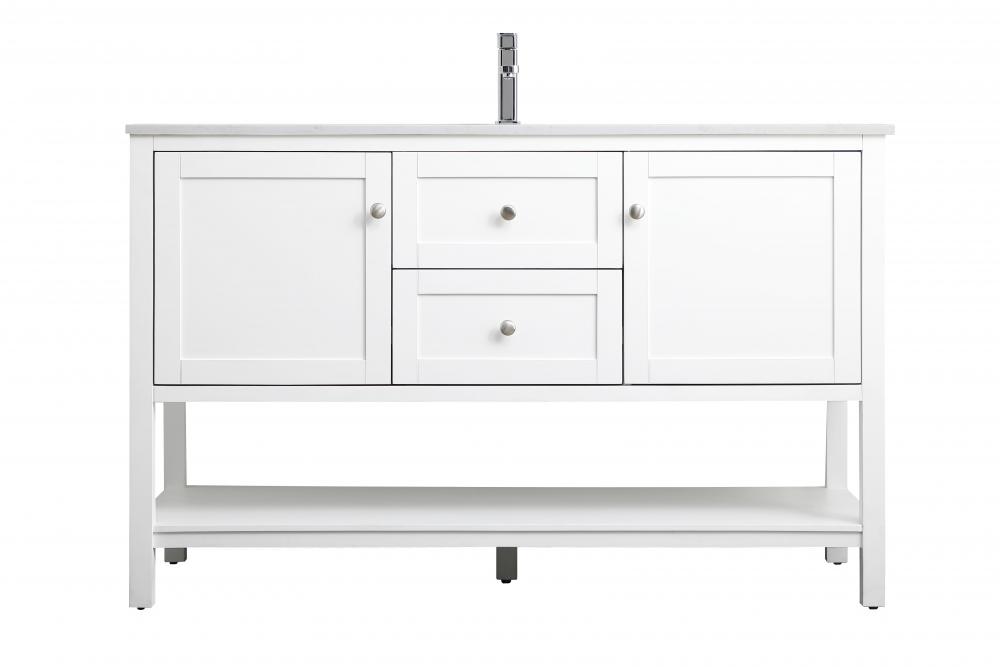 Vanity Cabinet 2dr 1dw W54"D21.5"H35" White