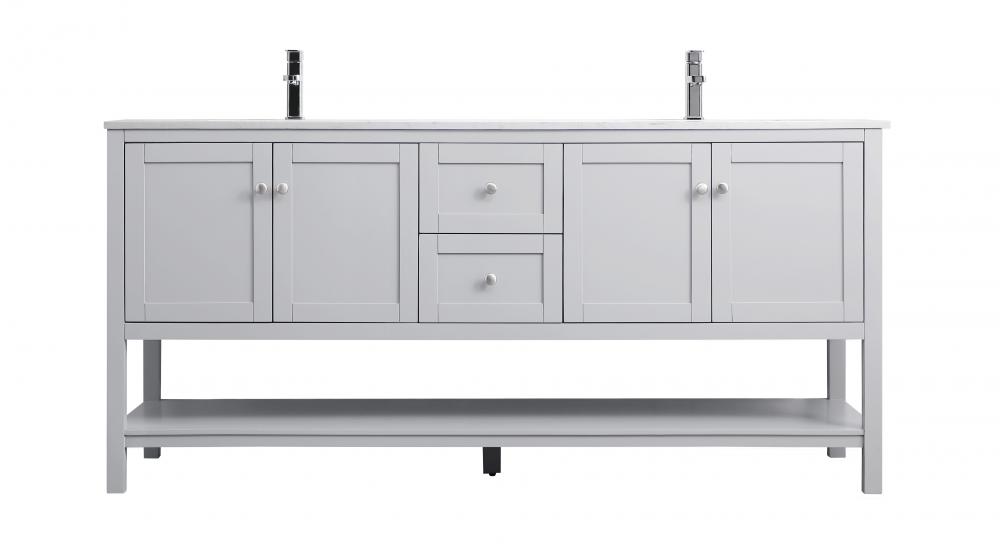 Vanity Cabinet 4dr 2dw W72"D21.5"H35" Grey