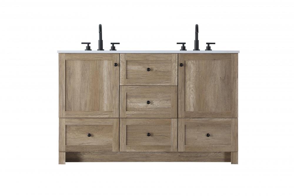 Vanity Cabinet 5Dw 2Dr 54"x19"x34" Natural Oak
