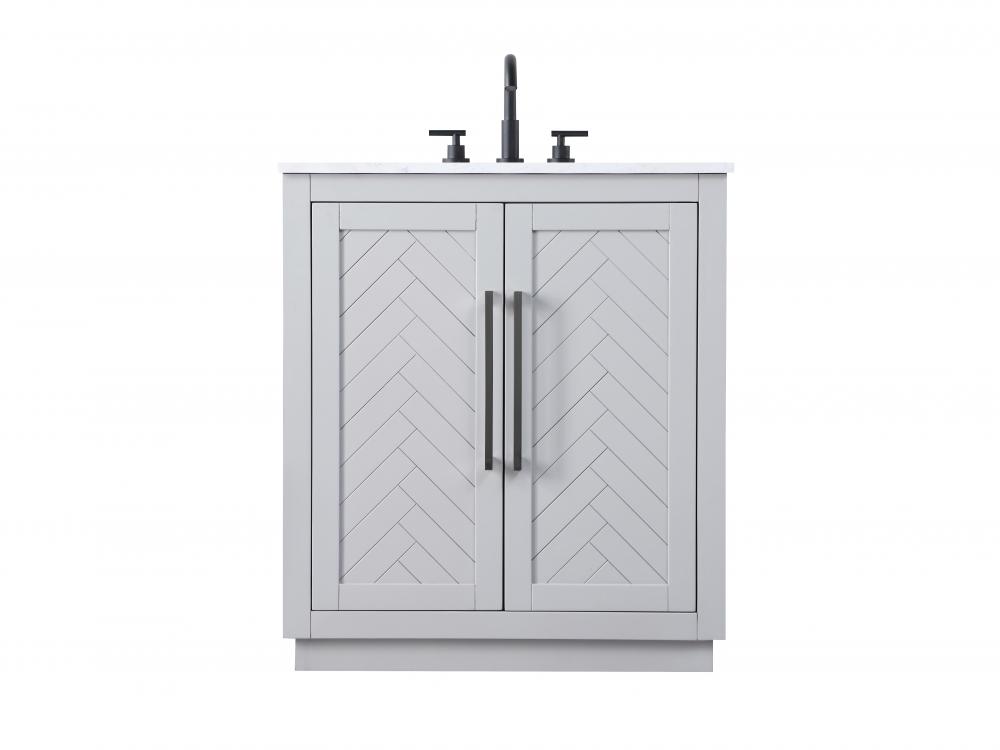 Vanity Cabinet 2Dr W30"x D19"x H34" Grey