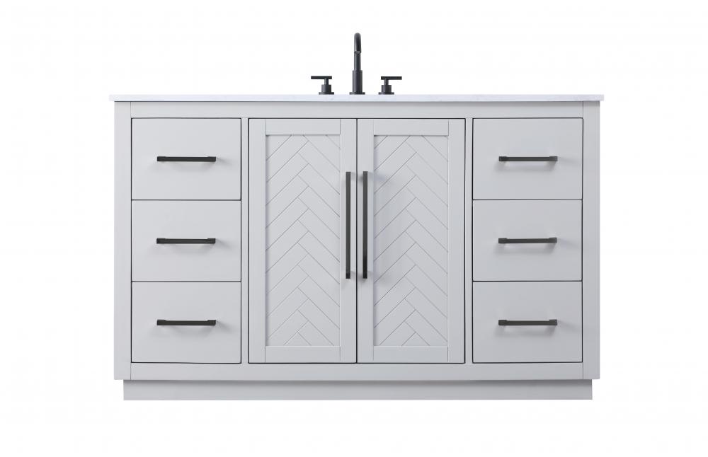 Vanity Cabinet 2Dr 6Dw W54"xD21.5"xH34" Grey