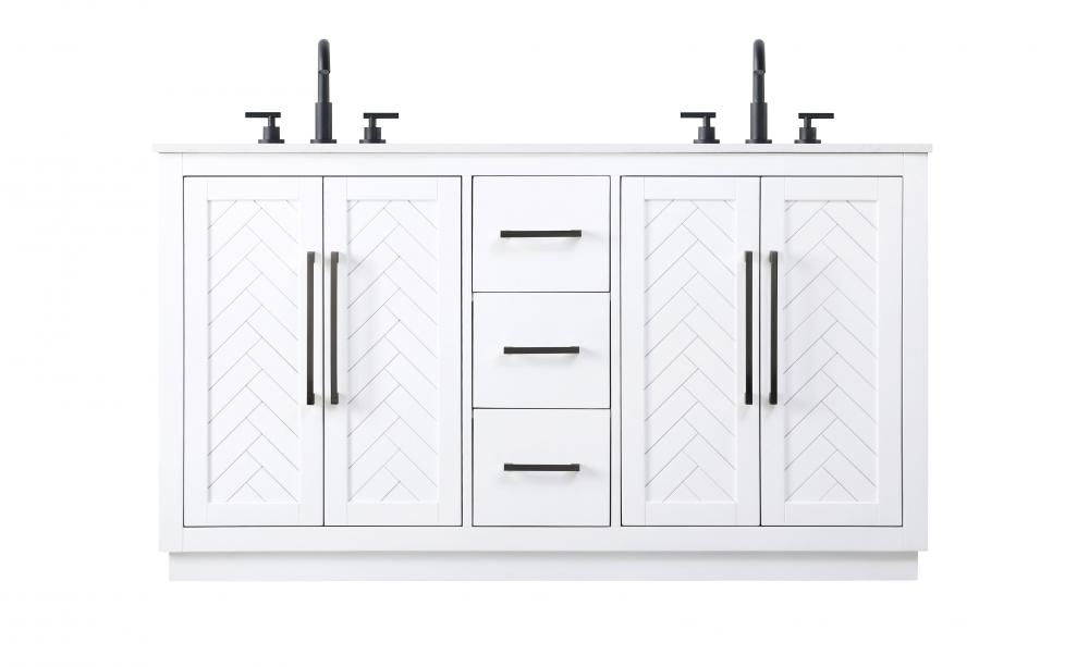 Vanity Cabinet 4Dr 3Dw W60"xD21.5"xH34" White
