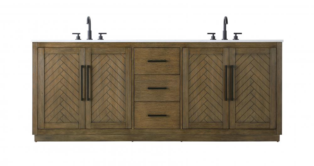 Vanity Cabinet 4Dr 3Dw W84"xD21.5"xH34"  Hazel Oak