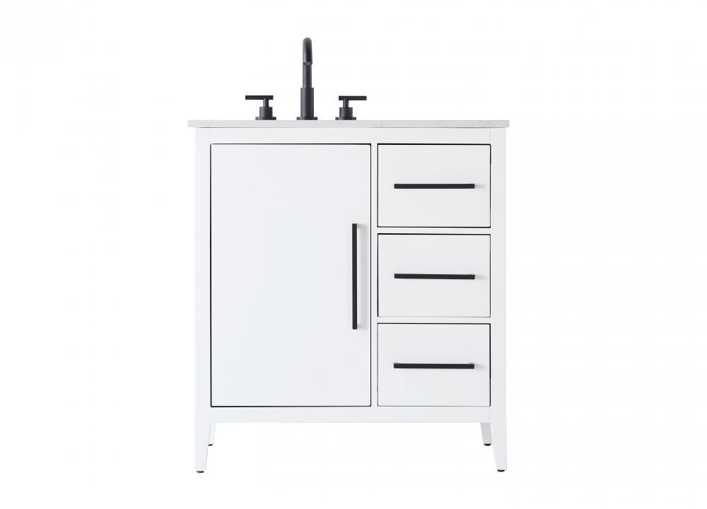 Vanity Cabinet 1Dr 3Dw 32x21.5x35 White