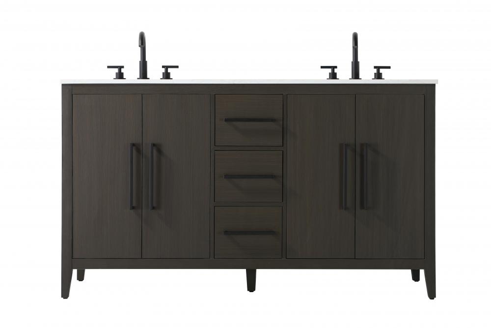 Vanity Cabinet 4Dr 3Dw 60x21.5x35 Mocha Brown