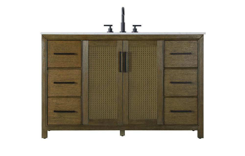 Vanity Cabinet 2Dr 6Dw 54x21.5x35 Hazel Oak